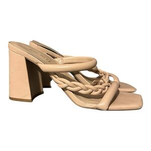 Nine West Braided Strap Sandals Nude Size 8.5M